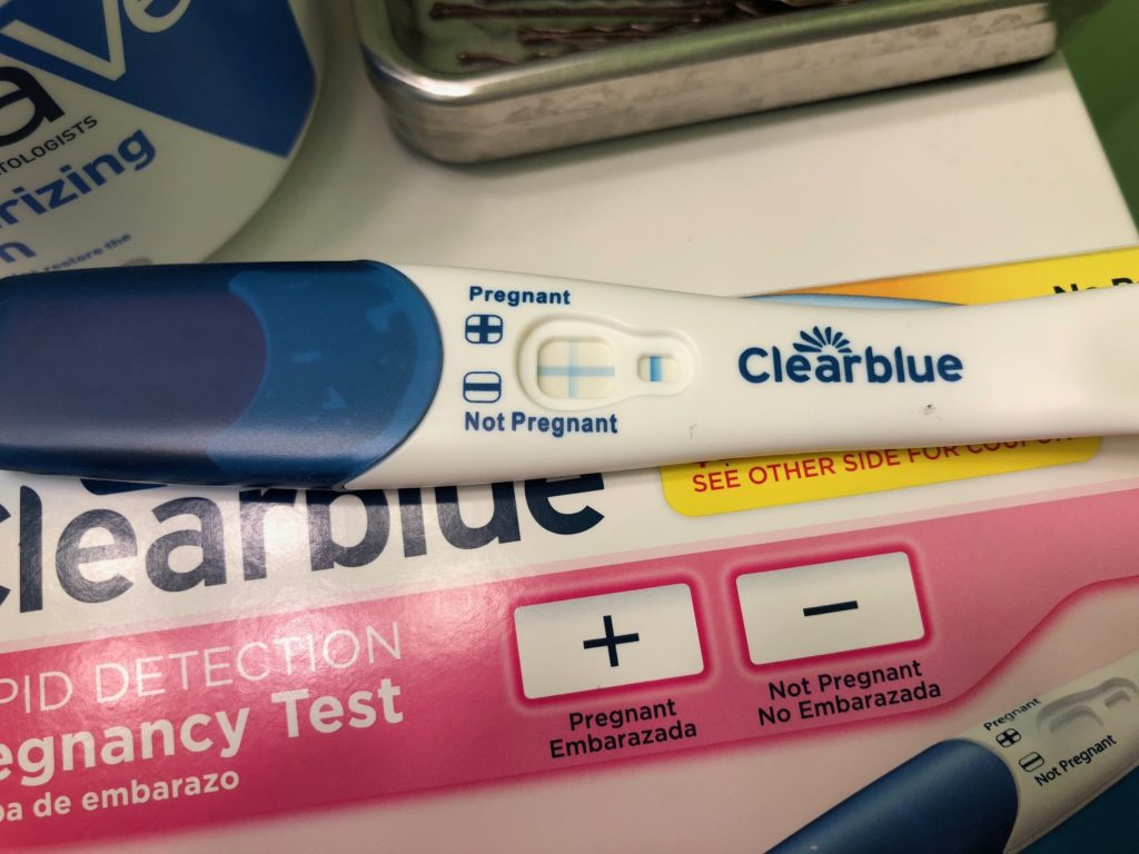 Positive pregnancy test.