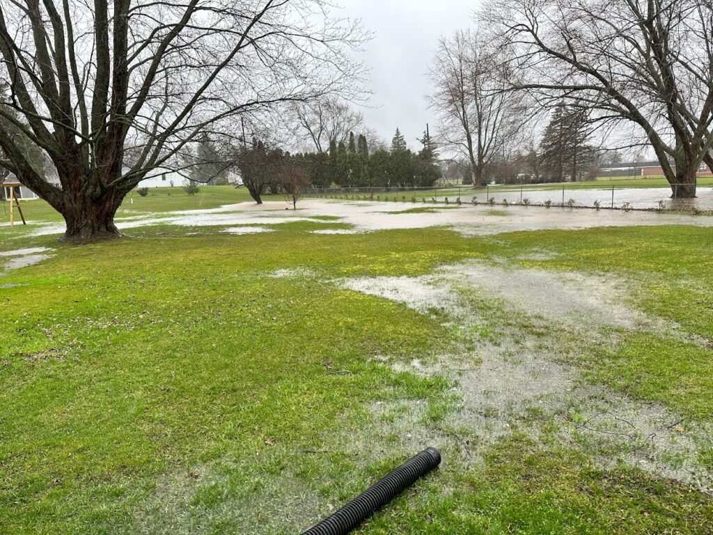 Flooding in the yard.