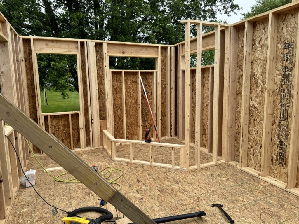 interior walls going up