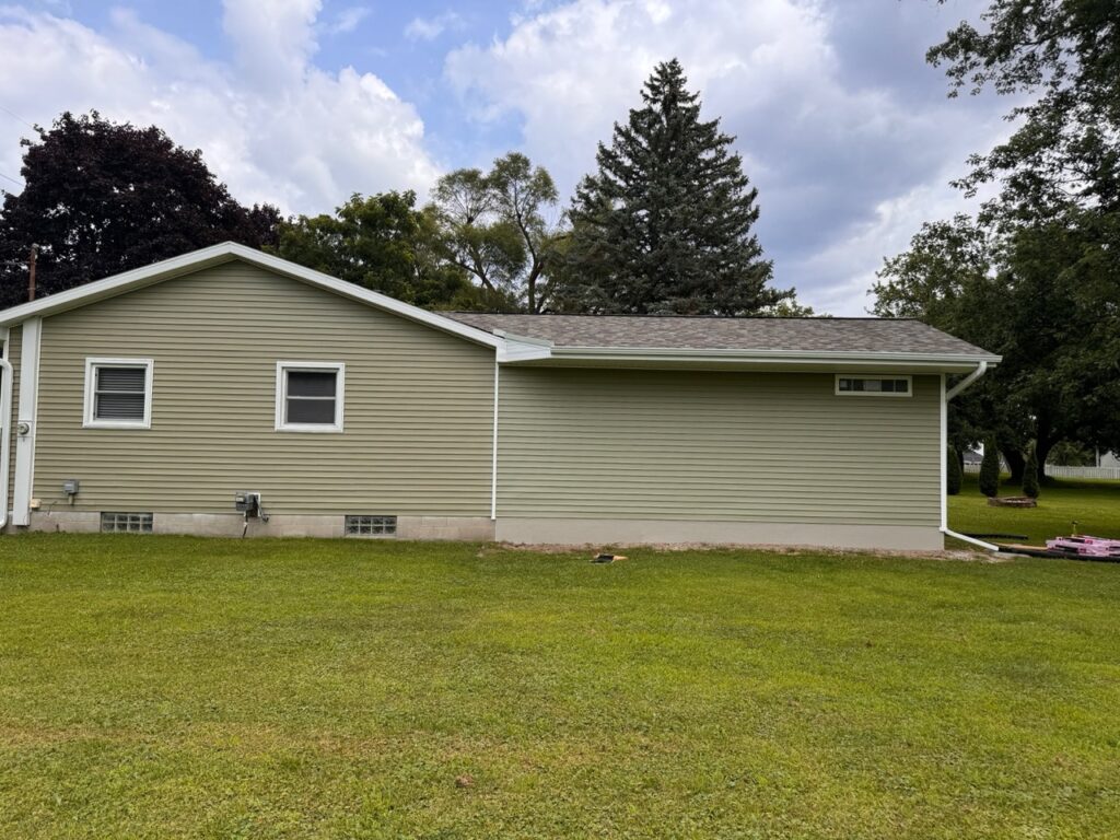 West side of addition with painted rat wall