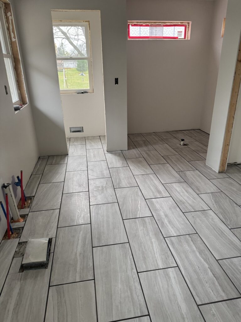 Tile floor finished.