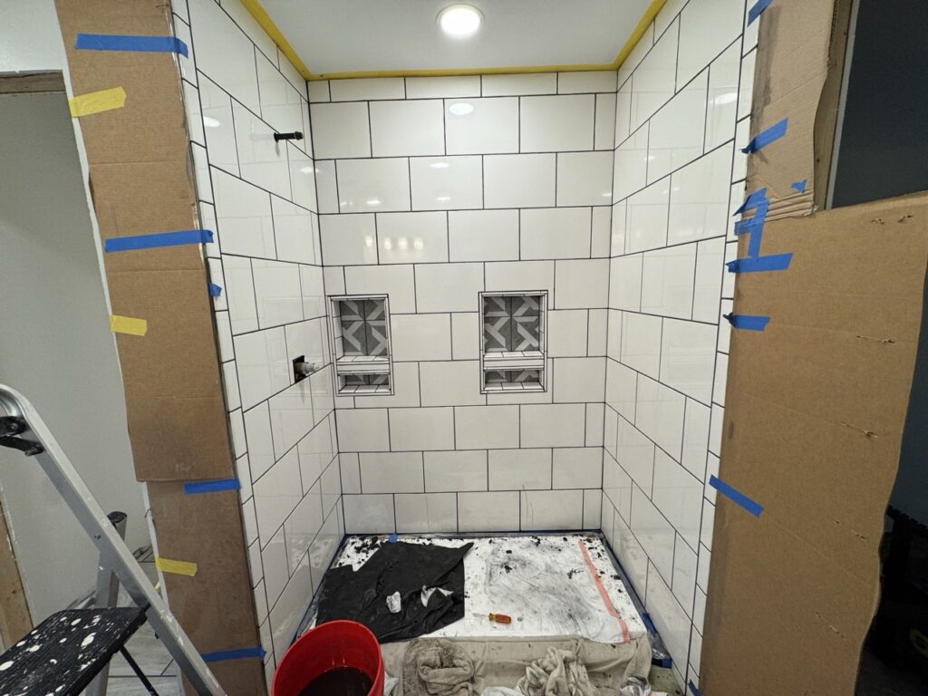 Shower grouted