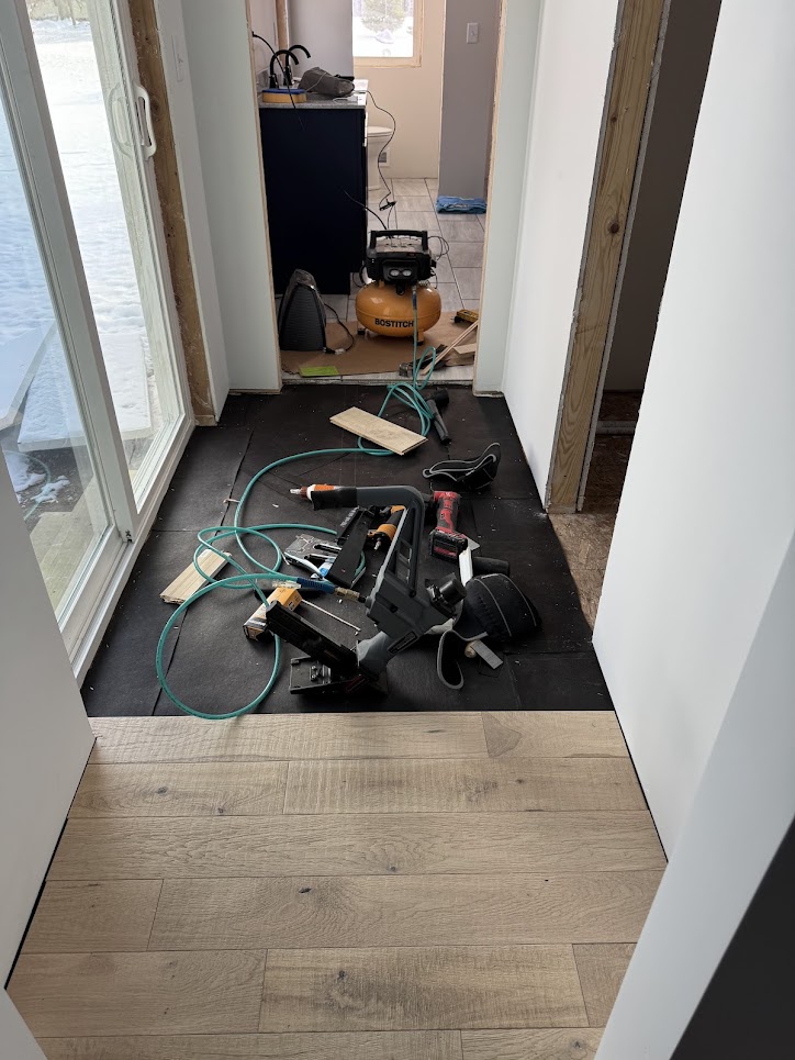 Starting hardwood flooring
