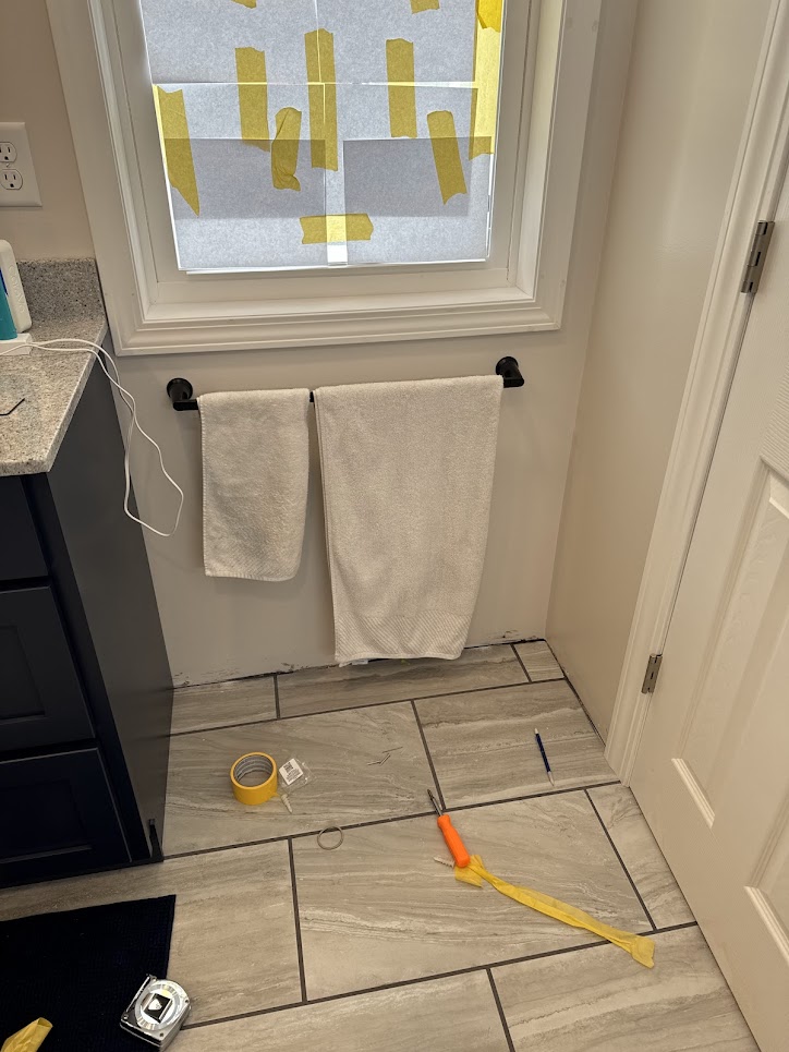 towel bar mounting